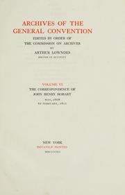 Cover of: The correspondence of John Henry Hobart... by John Henry Hobart