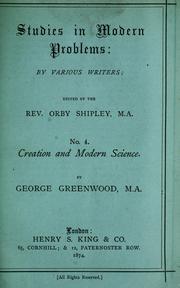 Cover of: Creation and modern science