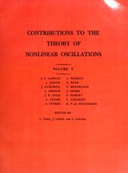 Cover of: Contributions to the theory of nonlinear oscillations.
