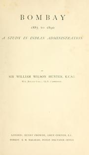 Cover of: Bombay, 1885 to 1890 by William Wilson Hunter