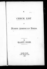 Cover of: A check list of North-American birds | 