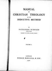 Cover of: Manual of Christian theology on the inductive method