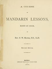 Cover of: A course of Mandarin lessons by C. W. Mateer