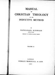 Cover of: Manual of Christian theology on the inductive method by N. Burwash