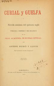 Cover of: Curial y Guelfa: novela catalana del quinzen segle