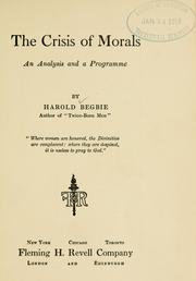 Cover of: crisis of morals