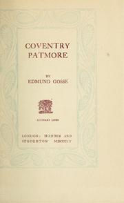 Cover of: Coventry Patmore. by Edmund Gosse