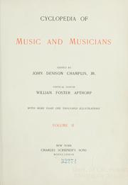 Cover of: Cyclopedia of music and musicians.