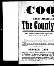 Cover of Coombs versus the Municipal Council of the County of Middlesex by 