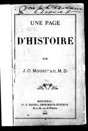 Cover of: Une page d'histoire