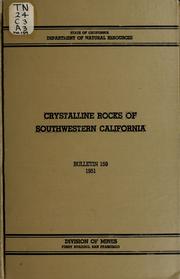 Cover of: Crystalline rocks of southwestern California