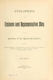 Cover of: Cyclopedia of eminent and representative men of the Carolinas of the nineteenth century