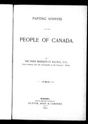 Cover of: Parting address to the people of Canada