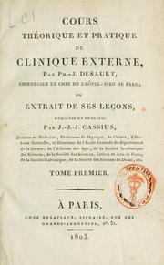 Cover of: Cours théorique et pratique de clinique externe