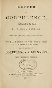 Cover of: Letter on corpulence by William Banting