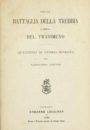 Cover of: Dalla battaglia della Trebbia a quella del Trasimeno by Alessandro Tartara