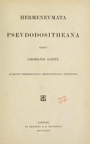 Cover of: Corpus glossariorum latinorum by a Gvstavo Loewe incohatvm, avspiciis Academiae litterarvm saxonicae composvit recensvit edidit Georgivs Goetz ...