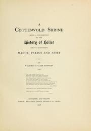 Cover of: A Cotteswold shrine by Welbore St. Clair Baddeley