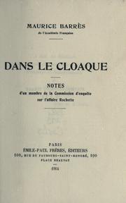 Cover of: Dans le cloaque: Notes d'un membre de la Commission d'enquête sur l'affaire Rochette