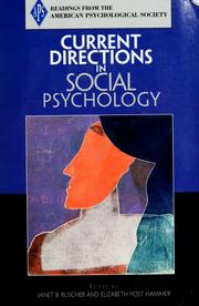 Cover of: Current directions in social psychology