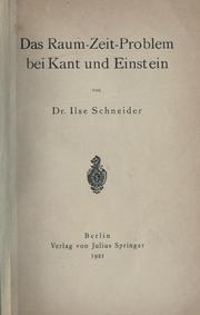 Cover of: Das Raum-Zeit-Problem bei Kant und Einstein by Ilse (Schneider) Lengyel