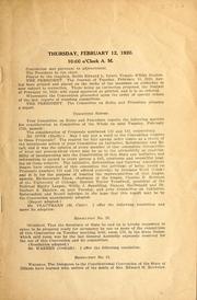 Cover of: Debates of the Constitutional Convention, Feb. 12, 1920