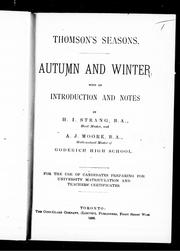 Cover of: Thomson's Seasons, Autumn and Winter: with an introduction and notes