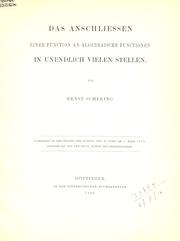 Cover of: Anschliessen einer Function an algebraische Functionen in unendlich vielen Stellen.