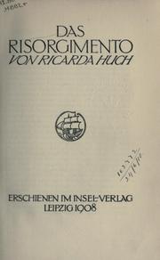 Cover of: Das Risorgimento by Ricarda Huch