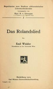 Cover of: Das Rolandslied