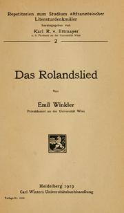 Cover of: Rolandslied.