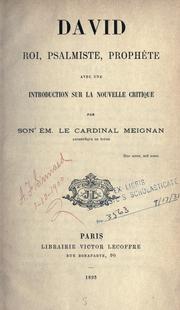 Cover of: David, roi, psamliste, prophète by Meignan, Guillaume René Cardinal