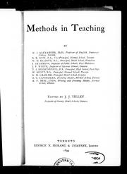 Cover of: Methods in teaching