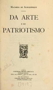 Cover of: Da arte e do patriotismo