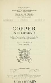 Cover of: Copper in California by California. Division of Mines and Geology.