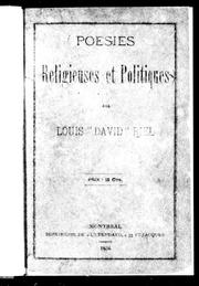 Cover of: Poésies religieuses et politiques