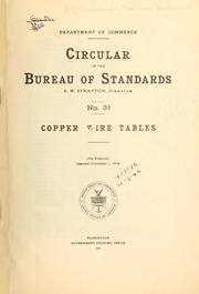 Cover of: Copper wire tables. by United States. National Bureau of Standards.