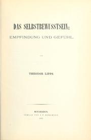 Cover of: Das Selbstbewusstsein by Theodor Lipps