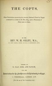 Cover of: The Copts by W. H. Oxley