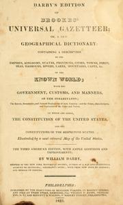 Cover of: Darby's edition of Brooke's Universal gazetteer, or, A new geographical dictionary by Brookes, R.