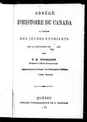 Cover of: Abrégé d'histoire du Canada by par F.X. Toussaint