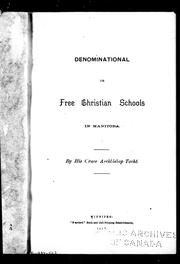 Cover of: Denominational or free Christian schools in Manitoba