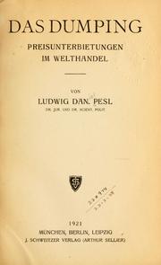 Cover of: Das Dumping by Ludwig Daniel Pesl