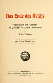 Cover of: Ende des Reichs, Deutschland und Preussen im Zeitalter der grossen Revolution.