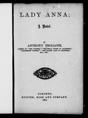 Cover of: Lady Anna by by Anthony Trollope