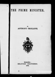Cover of: The prime minister by by Anthony Trollope