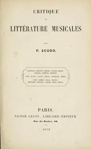 Cover of: Critique et littérature musicales