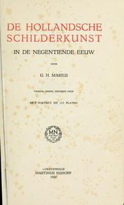 Cover of: De Hollandsche schilderkunst in de negentiende eeuw. by Gerarda Hermina Marius