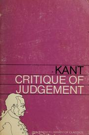 Cover of: Critique of judgment by Immanuel Kant