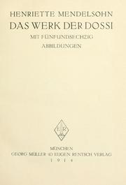 Cover of: Das Werk der Dossi.